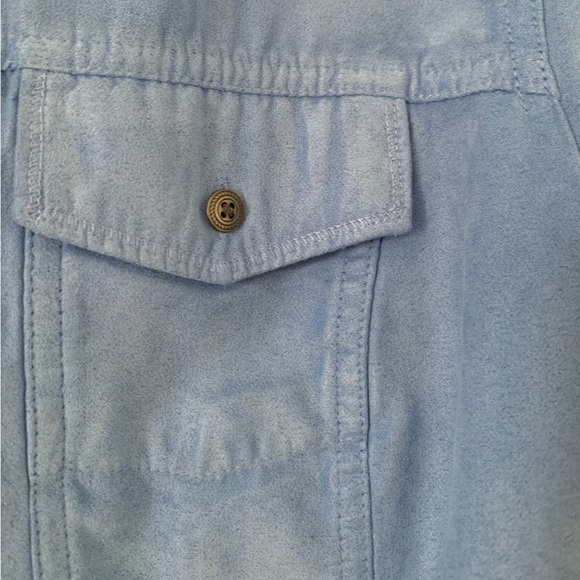 CROFT&BARROW Light Blue Suede Long Sleeve Button Down Shirt SIZE M - Picture 6 of 10